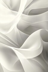 Wall Mural - Abstract flowing white fabric with soft light and shadows.