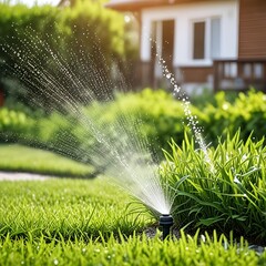 Wall Mural - sprinkler spraying water