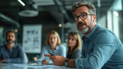  Business Team Meeting - Focused Professional Discussion