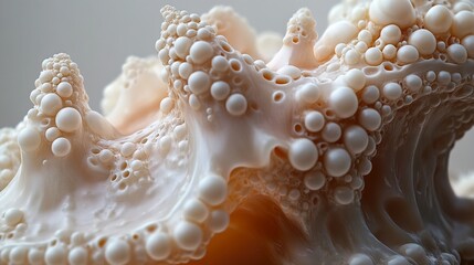 Sticker - Close-Up Macro Photography of a White Flower with Intricate Details