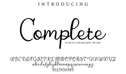 Complete Font Stylish brush painted an uppercase vector letters, alphabet, typeface