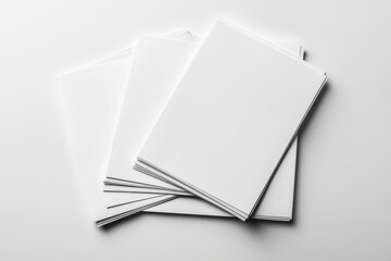 Blank A4 Stacked Paper Mockup isolated created with Generative AI