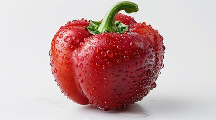 Wall Mural - Fresh Red Bell Pepper with Water Droplets