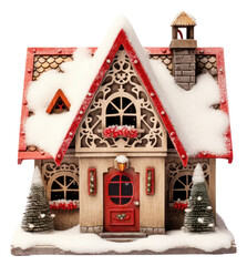 Wall Mural - PNG Christmas putz house gingerbread christmas white background.