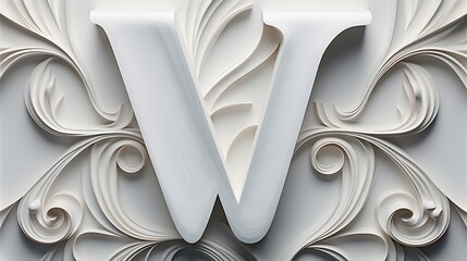 Wall Mural - A clean letter W displayed on a bright, solid color background
