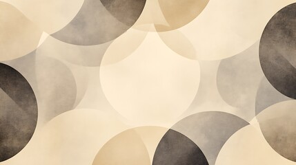 Wall Mural - Abstract background with overlapping circles in beige and brown tones.