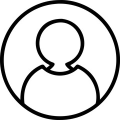 black fill person in ring profile icon, icon outline