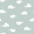 © Utro na more - Japanese seamless pattern with  clouds in traditional Asian style. Seamless vector ornament. decorative clouds print design.
