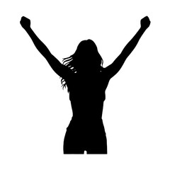 Woman Rejoicing Silhouette – Vector for Inspirational and Empowerment Designs