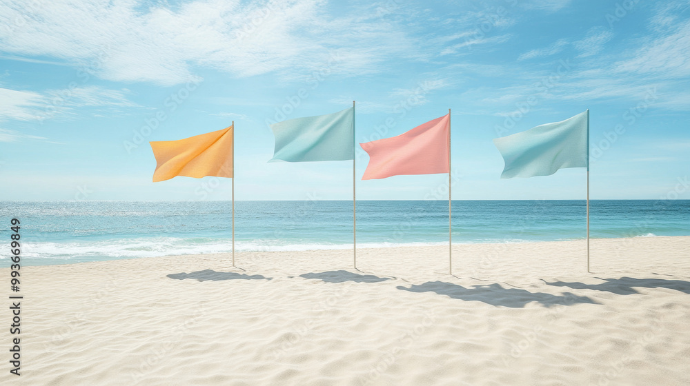 These are 3D designs of beach flags in different shapes, ready for your ...
