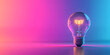 © Ahmad - Light Bulb Against Purple and Pink Gradient Background