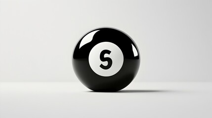 Monochromatic Minimalist Eight Ball Graphic for Wall Art or Apparel