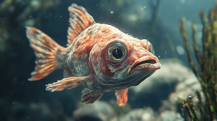 Poster - Close-Up of a Colorful Fish Swimming in the Ocean