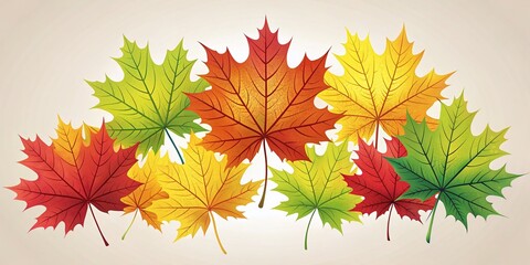 Vibrant Maple Leaves Vector Design for Autumn and Seasonal Backgrounds, Crafts, and Illustrations