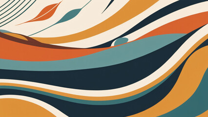 Sticker - abstract background with waves