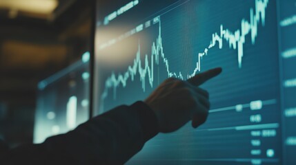 Wall Mural - stock market broker analyzing financial data on computer screen