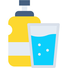 Wall Mural - Vector Icon Water, Water Bottle, Drink, Healthcare, Drinking Water, Glass