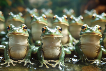 a choir of frogs performs on stage