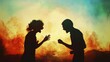 © dongwei - Intense Silhouettes of Two People Arguing