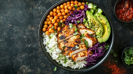 Woman carrying a tray of delectable vegetarian or vegan meals. nutritious vegan dinner. Healthy vegan meal served in a Buddha bowl. Healthy eating or diet