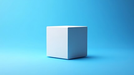 Wall Mural - A white box is sitting on a blue background