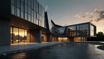 3D rendering of modern building architecture.