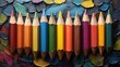 © julija - colorful array of wooden drawing pencils arranged artistically on a canvas capturing the essence of creativity and artistic expression