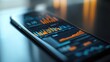 © artbot - A smartphone displaying financial data with graphs and statistics.