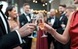 © SKV3 - clinking champagne glasses at a business event
