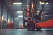 © Benjamin - Forklift truck parked inside a large industrial warehouse
