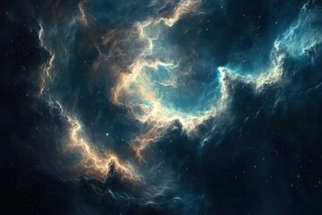 Wall Mural - Cosmic Nebula with Star Dust and Glowing Gas