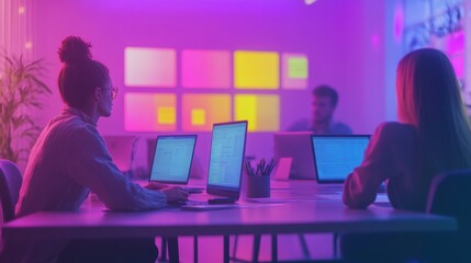 team working late.