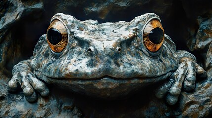 Wall Mural - Close Up Portrait of a Frog with Striking Eyes