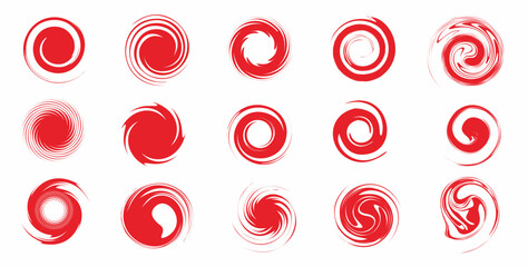 Set of circle abstract dots. vector pinwheel collection