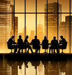 © Mahmud - Business Meeting at Sunset - Corporate Skyline Silhouette design
