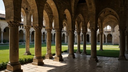 Wall Mural - Cloister of the old basilica.