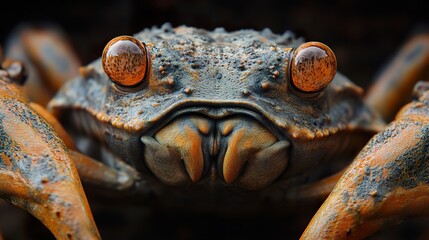 Wall Mural - Close-up Portrait of a Frog with Striking Eyes