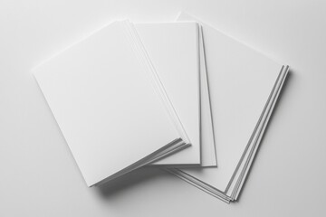 Blank A4 Stacked Paper Mockup isolated created with Generative AI