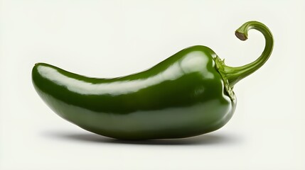 Green Jalapeno Pepper Isolated on White Background