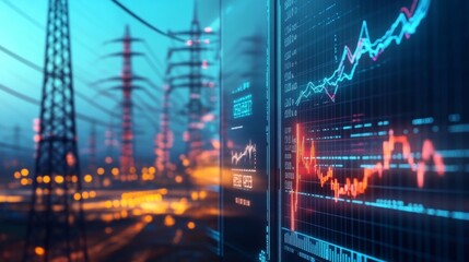 Wall Mural - interactive displays revealing energy pricing dynamics.