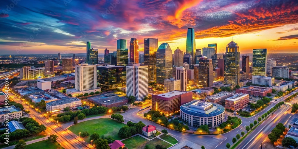 Aerial View of the Dallas Fort Worth Skyline with Modern Architecture ...