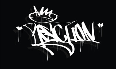 Wall Mural - REACTION word graffiti tag style