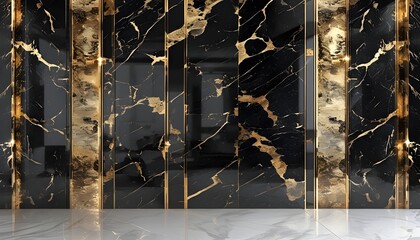 Elegant black and gold marble texture capturing luxury and sophistication in high resolution