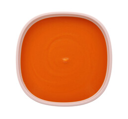 Wall Mural - Tasty baby food in bowl isolated on white, top view