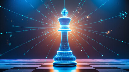  king chess piece Digital Art/ Chess game figurine/ strategy ideas, leadership, power concept background image