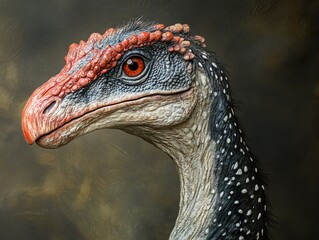 Sticker - Close-Up Portrait of a Feathered Dinosaur