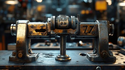 Wall Mural - Close-up of an Old Rusty Industrial Machine