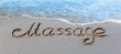 © Swetlana Wall - Word massage handwritten on the caribbean sand.
