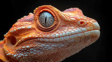 Poster - Close-up Portrait of a Vibrant Orange Gecko