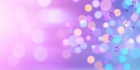 Blue purple tree branch on purple bokeh light background